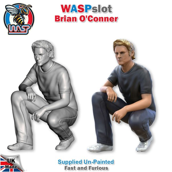 MCSlots Brian O'Conner Fast and Furious Unpainted Figure 1:24 Scale Wasp BC 24