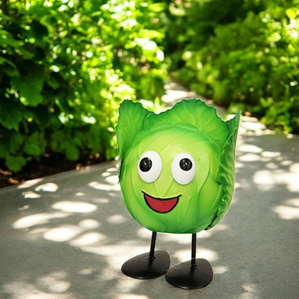 EDH Door Hardware Metal Cabbage Veggie Patch Pal – 15.5 x 11 x 11 CM | Fun & Whimsical Metal Garden Ornament | Outdoor Cabbage Decor