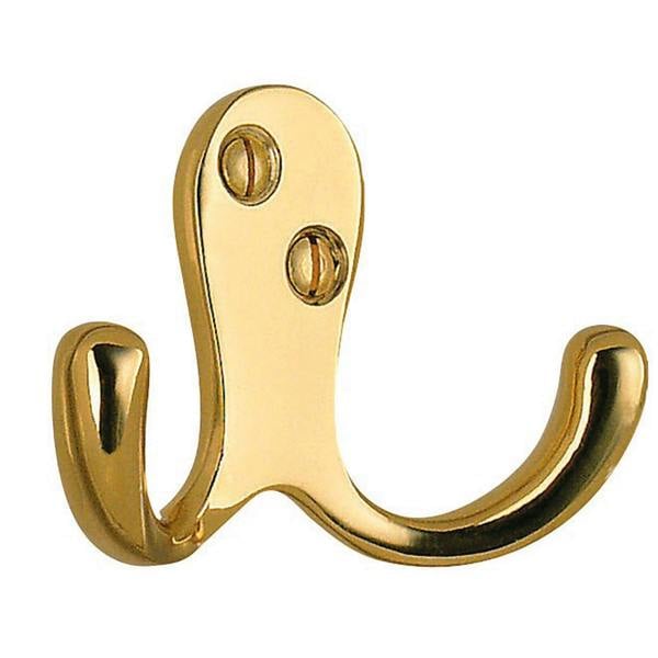 Polished brass double hook