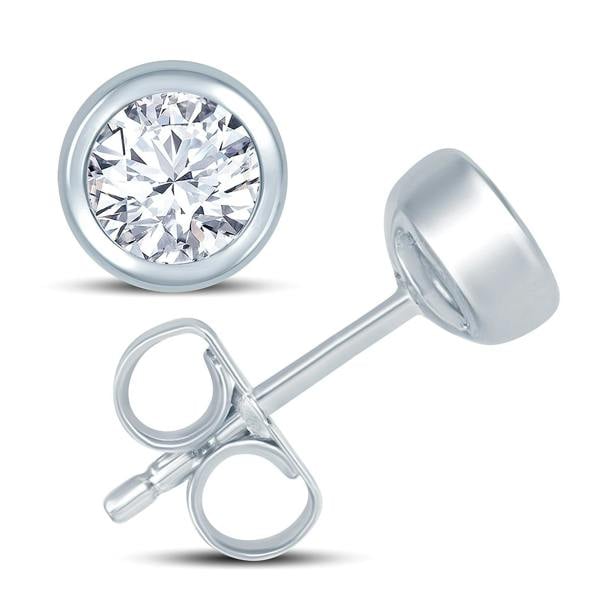 Sarah Layton Round Dew Drop Diamond Stud Earrings, 0.50ct - 18ct White Gold - EZ1050S7W18