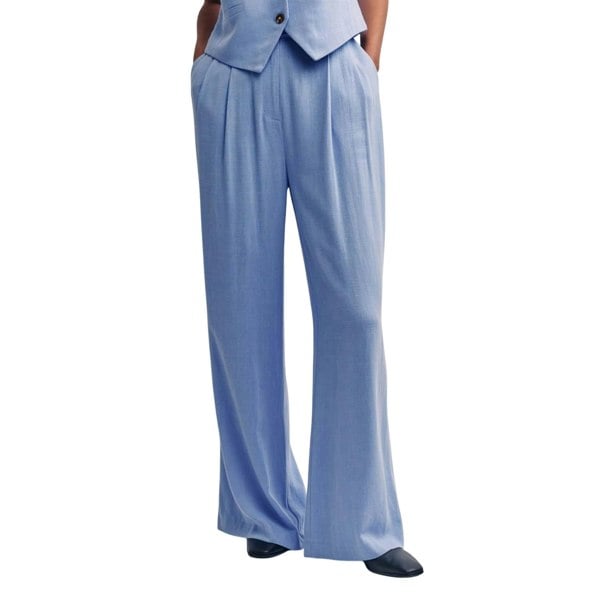 Nobody's Child Women's Wide Leg Tailored Trousers - Blue