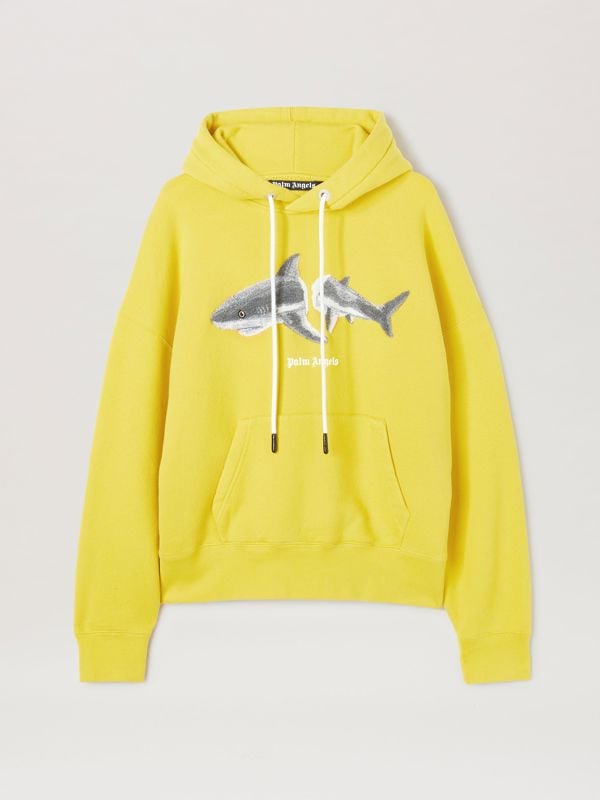 Palm Angels Shark Logo Hoodie - Bright Yellow