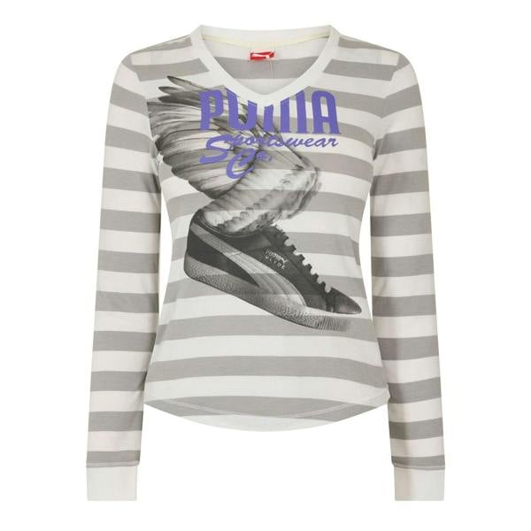 Puma Womens/Ladies Clyde Long-Sleeved T-Shirt - White - 