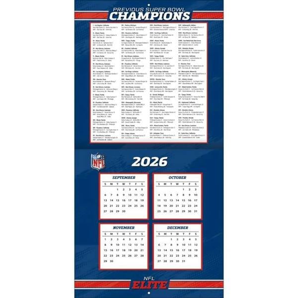 NFL Elite Calendar 2027, Wall Calendars, Month To View, Sports, Gift