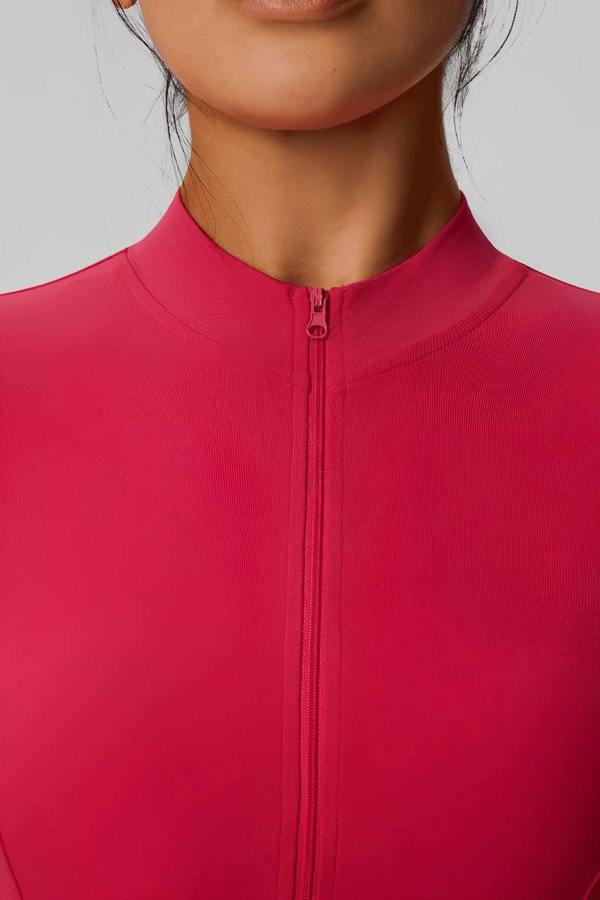 Anniou Zip Thumbhole Crop Yoga Jacket