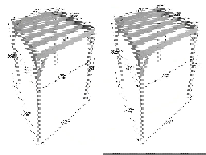 Box-style wooden garden pergola kit made from high quality timber, featuring straight square posts and beams with a clean, modern open frame design for gardens, patios, and outdoor seating areas.