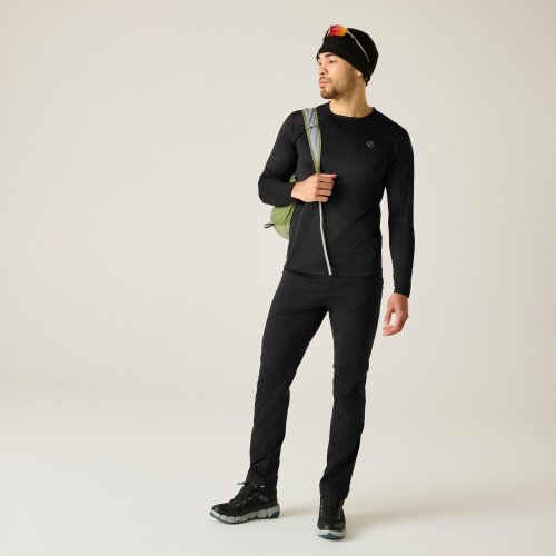 Dare 2B Mens Ventura Grid Crew Neck Fleece Top - Black