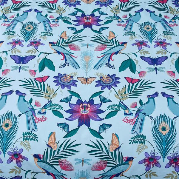 Mya Tropical Birds Duck Egg Duvet Cover Set