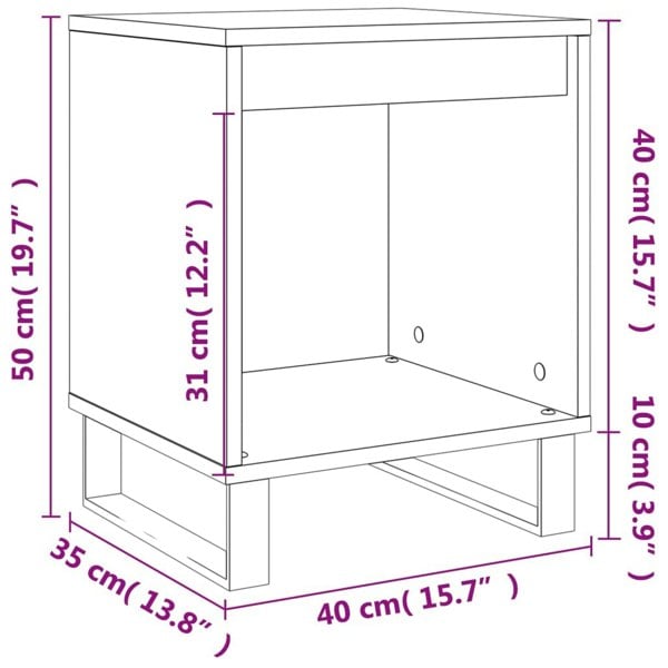 Berkfield Bedside Cabinets 2 pcs Concrete Grey 40x35x50 cm Engineered Wood