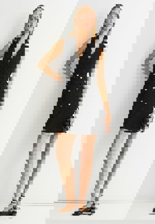 Gini London Double Breast Boucle Blazer Mini Dress