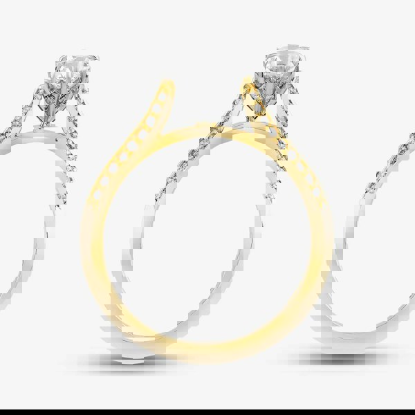 T. H. Baker 18ct Yellow Gold 0.70ct Brilliant Cut Diamond Shoulder Set Solitaire Ring RI-2412(5.5) 18YP M