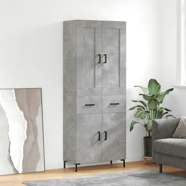 Berkfield Highboard Concrete Grey 69.5x34x180 cm Engineered Wood