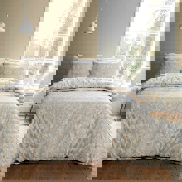 Bianca Brushed Cotton Floral Toile Reversible Duvet Cover Set