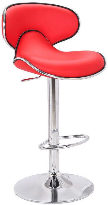 Lamboro Carcaso Faux Leather Bar Stool, Adjustable Swivel, Chrome Base