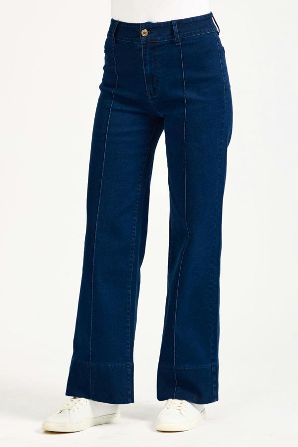 Mudflower Denim Wash Wide Leg Jeans