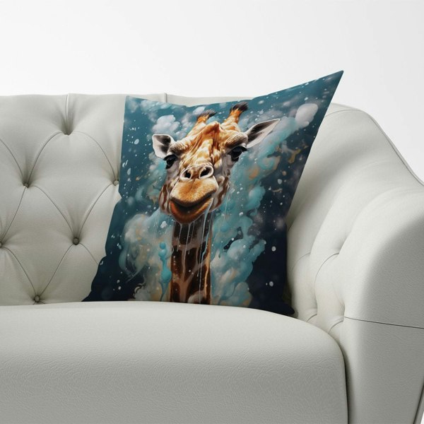 Warren Reed Splashart Giraffe Face Cushions