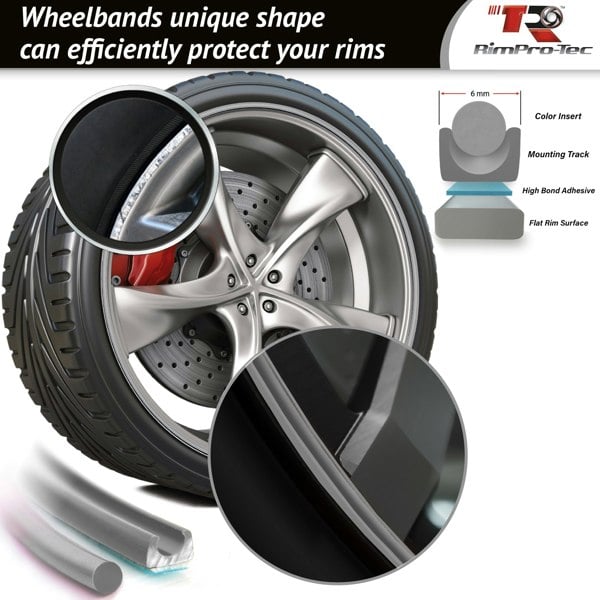 RimPro-Tec Group 4x Silver Base's 4x Silver Pinstripe's / RimPro-Tec® Wheelbands™ car wheel styling kit