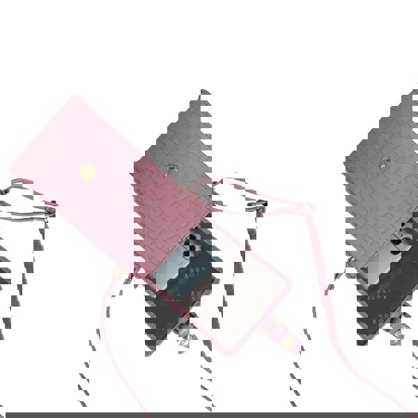 Assots London 'PETRA' Pink Croc Real Leather Mobile Phone Crossbody Bag