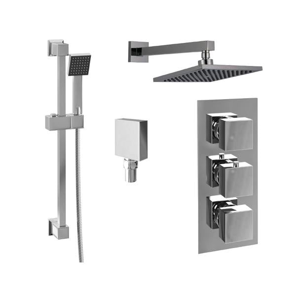 Flode Sala | SQ Style 3 Function Concealed Valve Shower Kit | Chrome