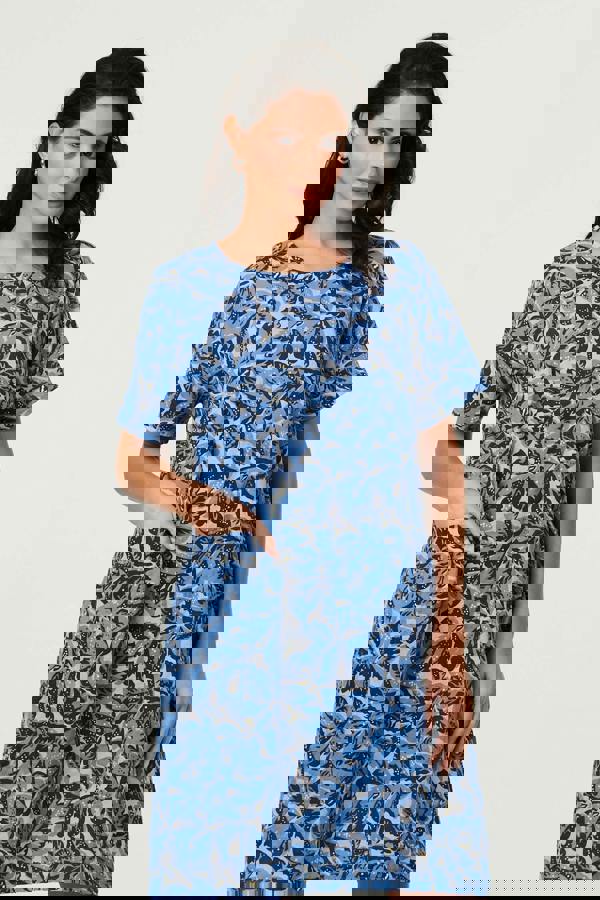 Blue | Floral Relaxed Short Shift Dress