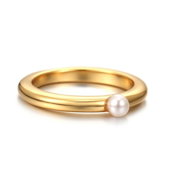 Gold Trip Pearl Stacker Ring