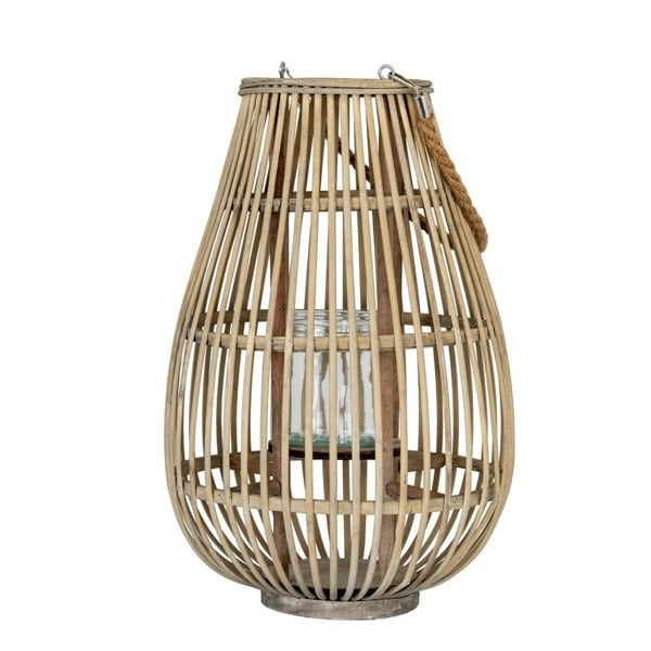 Hill Interiors Ellipse Wicker Lantern - Brown