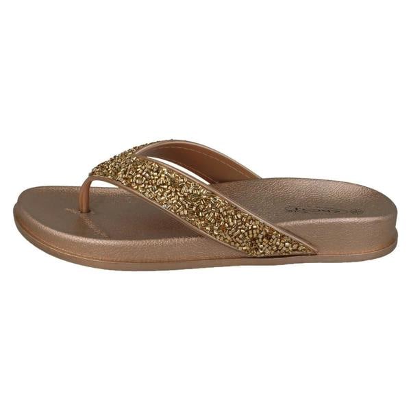 Spot On Ladies Spot On Glittery Toepost Flip Flops F00246