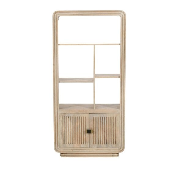 Wyld Haus Arizona Natural Mango Wood Display Cabinet with 2 Doors