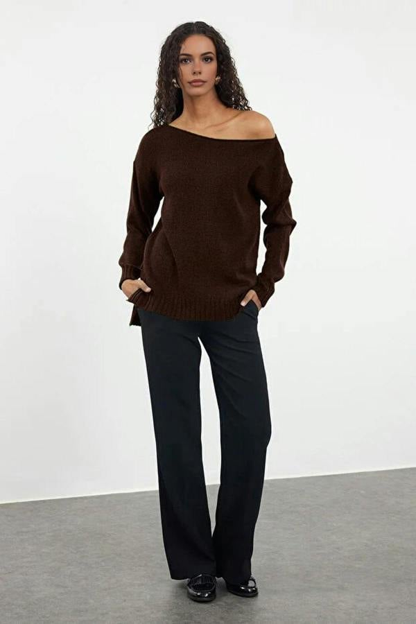 WOVCOR Boat Neck Basic Knit Sweater
