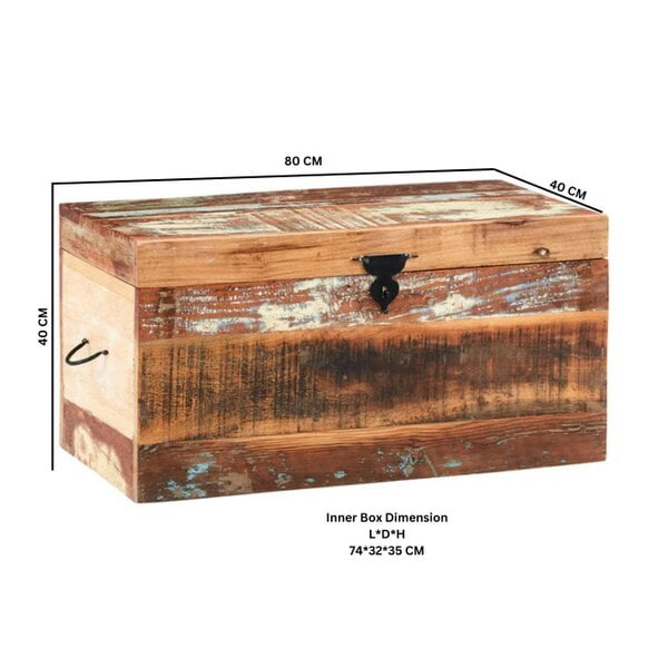 Wyld Haus Seattle Reclaimed Wood Trunk Box with Lid