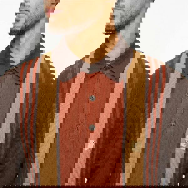 Gabicci V55GM00 Mens Searle Long Sleeve Knitted Three Button Polo Gabicci Vintage - CLOVE