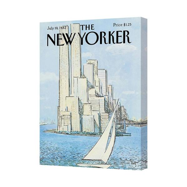 Benjamin Tate Design New Yorker Style City Skyline Canvas Art Print With Sailboat