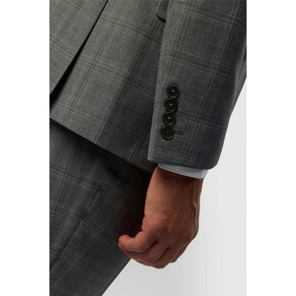 Ted Baker Slim Fit Grey Hopsack Check Jacket