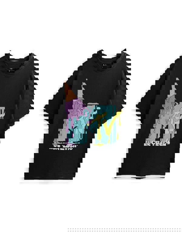 MTV Womens Black Ice Cream Cropped Short Sleeved T-Shirt