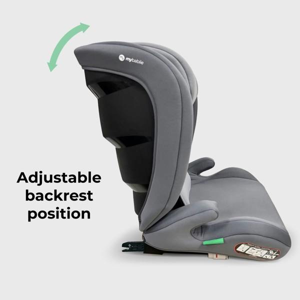 My Babiie MBCS23 High-Back Booster R129 Car Seat with ISOFIX - Grey
