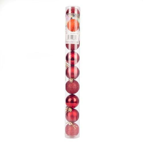 5cm Dark Red Shatterproof Christmas Bauble Set, 9 or 18 Piece Festive Tree Decorations image 4