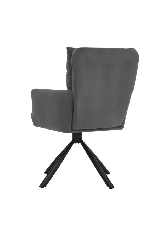 Living and Home Modern Upholstered Swivel Armchair with Black Legs