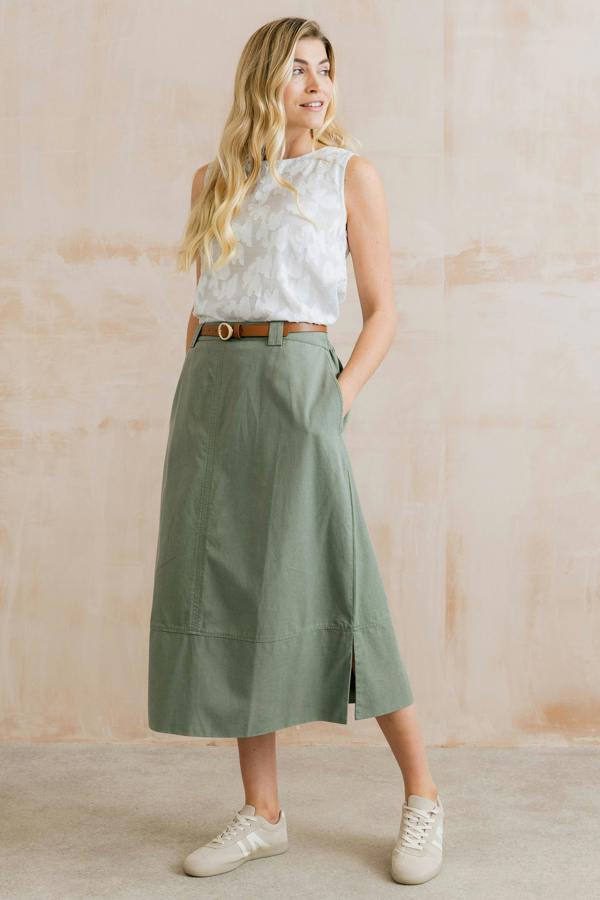 Lily & Me Cora Cotton Jacquard Shell Vest Laurel Stripe