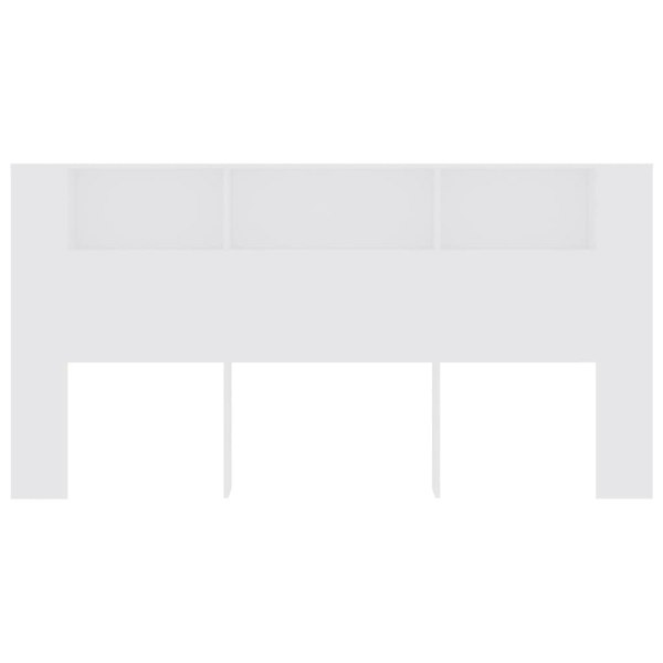 Berkfield Headboard Cabinet White 200x18.5x104.5 cm