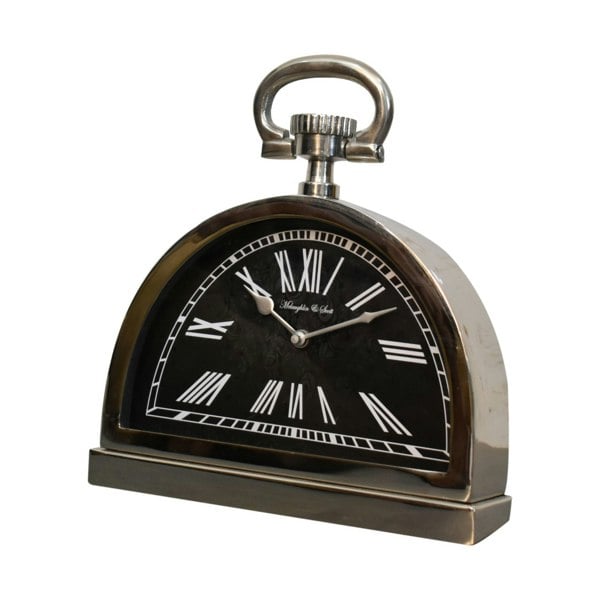 Artisan Furniture Black and Chrome Table Clock