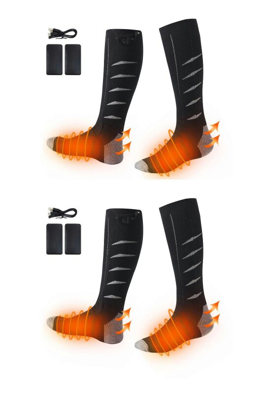 Ezysleep Rechargeable Heated Socks - Grey