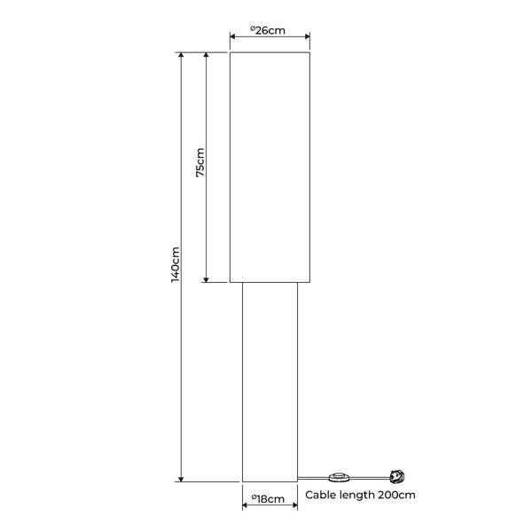 Buxton Grey Column Floor Lamp