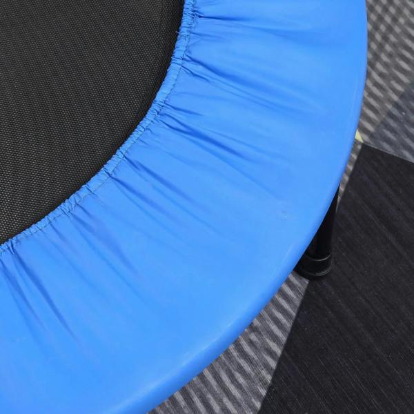 Blue mini trampoline edge with black leg foot