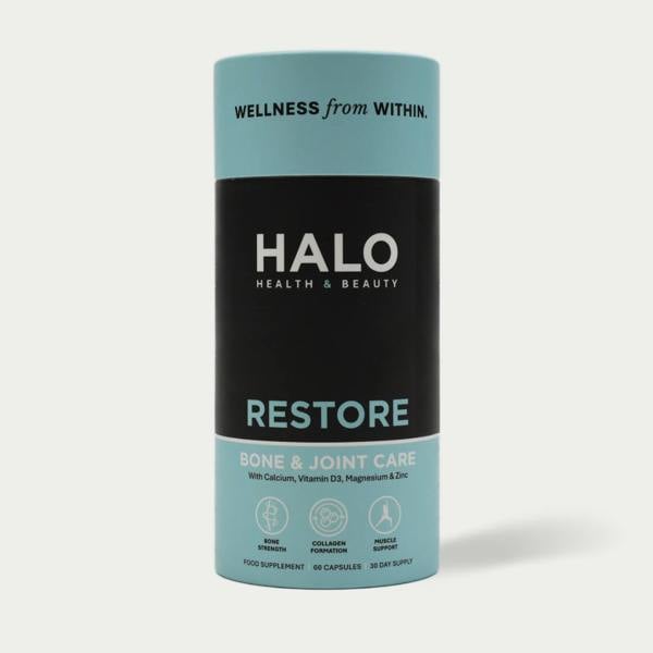Halo Health & Beauty Restore supplement container