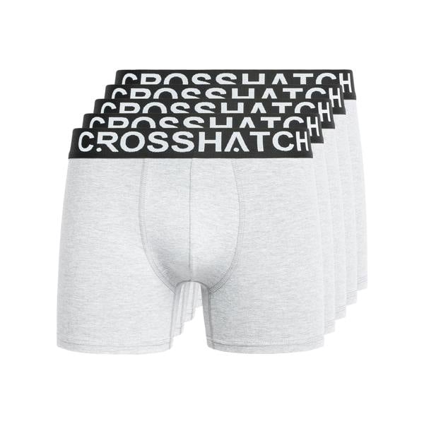 Crosshatch Mens Astral Boxer Shorts (Pack of 5) - Grey Marl - 