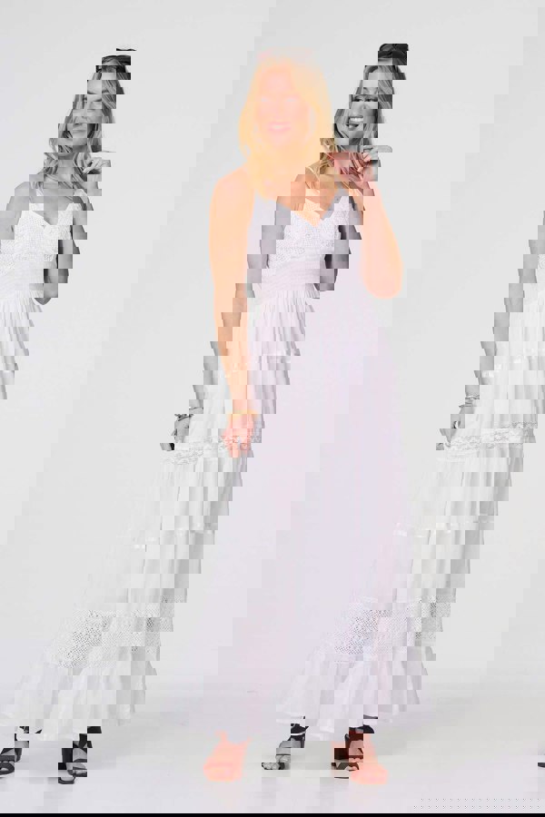 White | Broderie Anglaise Cami Maxi Dress