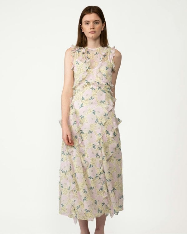 Ted Baker Calinia Womens Sleeveless Waterfall Midi Dress