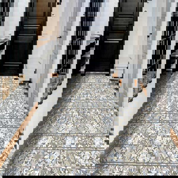 WFS6002 - Limestone Spanish Tiles Floor Stickers 120cm x 60 cm