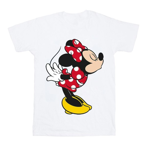 Disney Girls Minnie Mouse Split Kiss Cotton T-Shirt - White