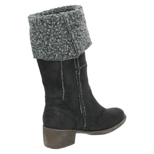 Spot On Ladies Spot On Mid Heel Fleece Lined Boot